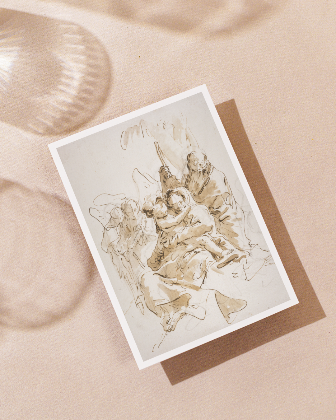Cartão // A Sagrada Família com Anjos, Giovanni Battista Tiepolo