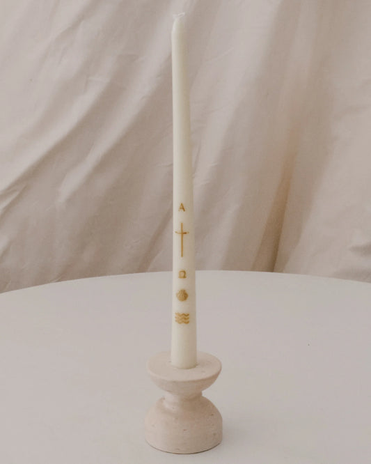 Vela de baptismo | Alfa e Ómega